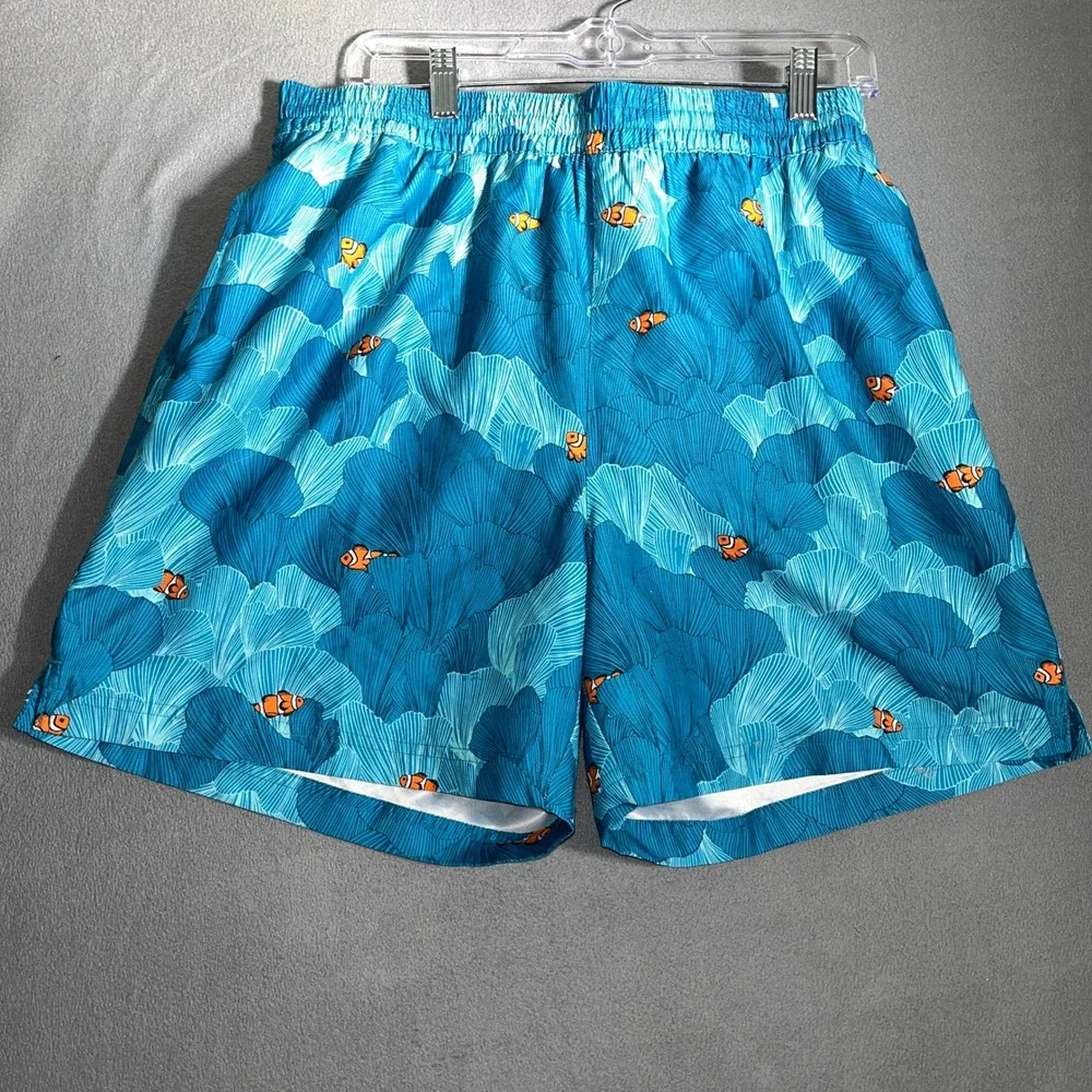 Caribbean Large Clownfish‎ Coral Reef Blue Swim Trunks Tropical Beach Summer